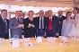2003 - Avola, da sinistra Vinciullo, Urbani, il commissario europeo madame Reading, Bono, Gasparri, l'avvocato Cristiana Luciani e Peter Glidewell