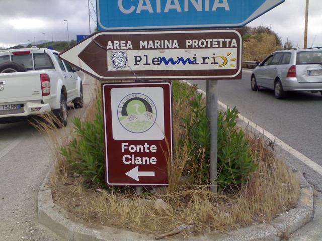 Segnaletica fonte Ciane-Saline