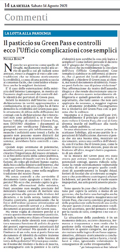 Il Pasticcio su Green Pass e controlli