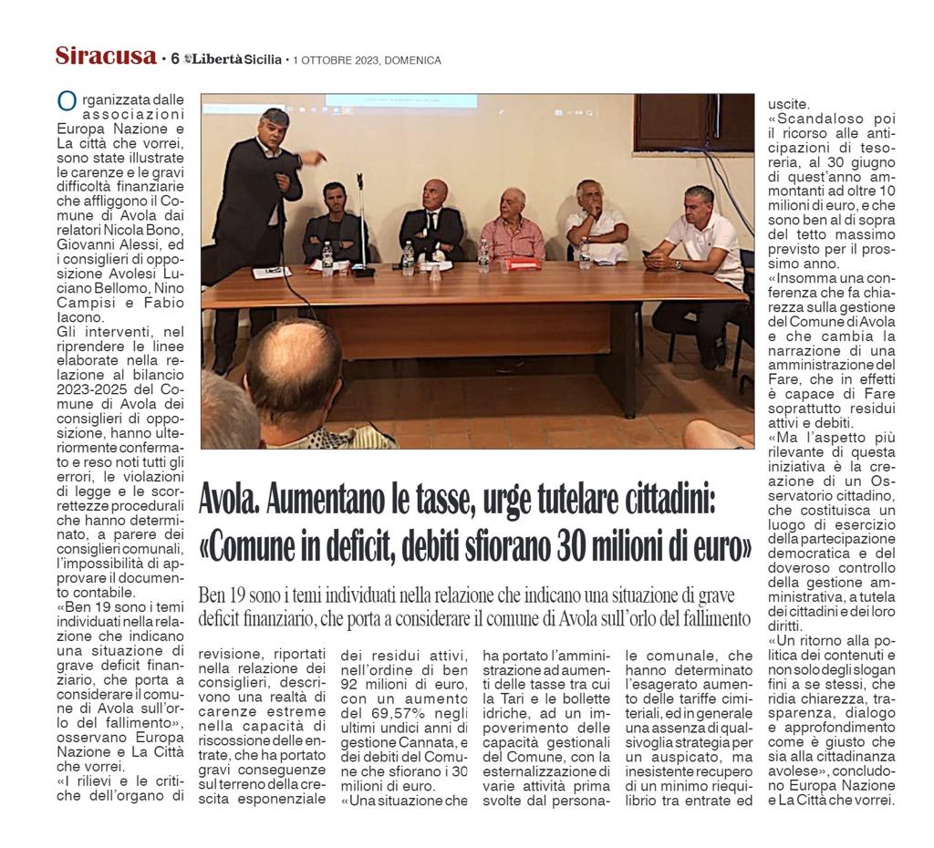 Europa Nazione Comunicato stampa conferenza del 29 settembre 2023